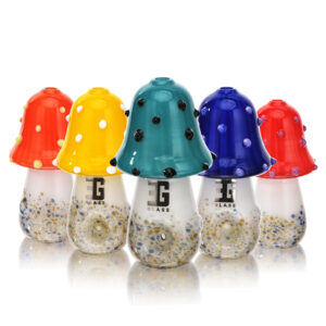 EG Glass - BSH06 Mushroom Hand Pipe Rainbow Series 4.3”