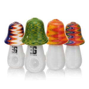 EG Glass - BSH05 Mushroom Wig Wag Hand Pipe 4"