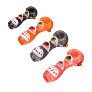 EG Glass – EGH31 4.5" Eye & Teeth Colorful Glass Hand Pipe