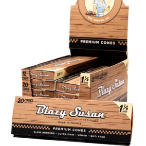 Blazy Susan - Unbleached Pre Rolled Paper Cones 78mm (1 14) 20ct