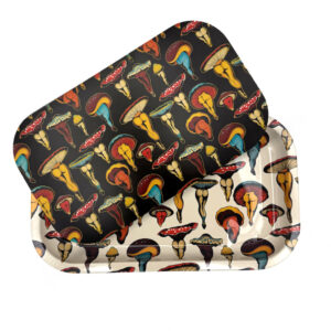 ZZZ's - Rolling Tray with Magnetic Cover - Shroom Booties by Cecilia Granata 5 x 7