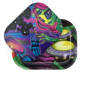 ZZZ's - Rolling Tray with Magnetic Cover - Space Lovers by Spooky Girl Art