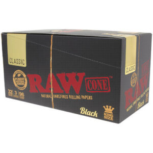 Raw Black Pre-Roll Cone King Size 32 Ct. 3pk.