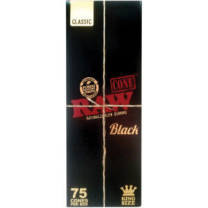 Raw 75 Ct. Black Classic Cone - King Size