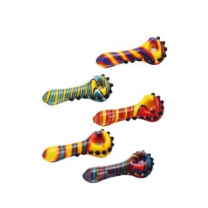 Eg Glass - ESH23270 Crayon Twists Hand Pipe with Screen Bowl 4.3"
