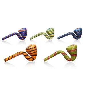 Eg Glass - ESH23272 Classic Wig Wag Colors Glass Hand Pipe 4.9in