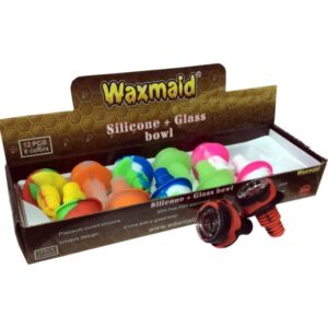 Waxmaid Silicone+Glass Hat Bowl 12ct Display per pc