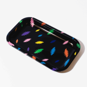 Blazy Susan - Dead Head Frame Skeleton Rolling Tray - Medium Rainbow Bolts