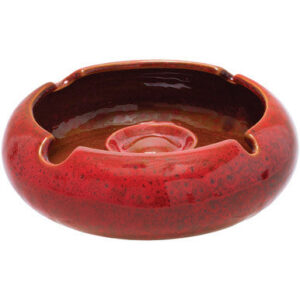 Fujima Reactive Finish Ceramic Ashtray - Red  6.5in