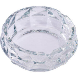 Fujima Clear Diamond Cut Crystal Glass Ashtray - 5in