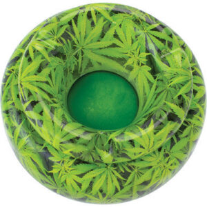 Fujima Moroccan Ceramic Ashtray - Green Leaves 5in