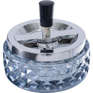 Fujima Glass Spinning Ashtray - Blue 4.75"