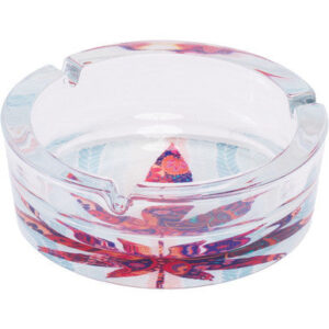 Fujima Medium Glass Ashtray - Paisley Weed 5.1in