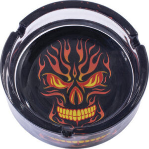 Fujima Fire Skull Design Ashtray 2pk. 6.25"