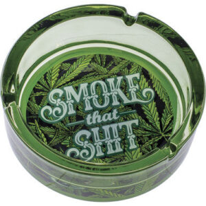 Fujima Green Smoke That Shit Glass Ashtray 6.25"