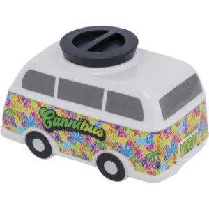 Fujima Large Hippie Bus Ceramic Storage Jar 5"