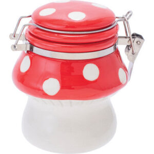 Fujima Mushroom Ceramic Jar With Clasp 5.5in