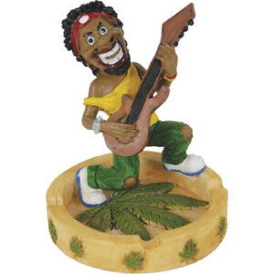 Fujima Jamaican Poly Resin Musician Ashtray With Guitar