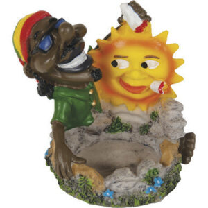 Fujima Jamaican Poly Resin Ashtray With Smoking Sun