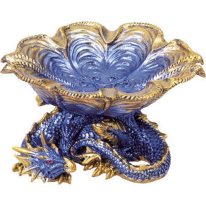Fujima Blue Dragon Poly Stone Ashtray