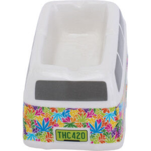 Fujima Hippie Bus Ceramic Ashtray 5"