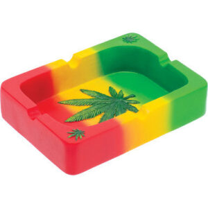 Fujima Rasta Leaf Playing Card Ashtray 5.5in