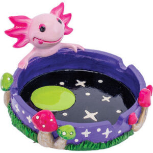 Fujima Pink Axolotl Star & Mushroom Ashtray 5in