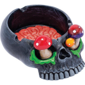 Fujima Black Skull Pink Brain & Mushroom Eyes Ashtray