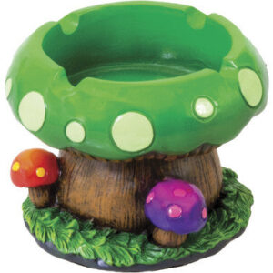 Fujima Green & Purple Mushroom Polystone Ashtrays 4ct.