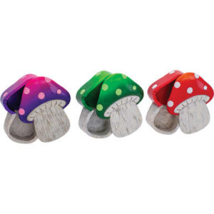 Fujima Polystone Hinged Mushroom Covered Ashtray 4 Count