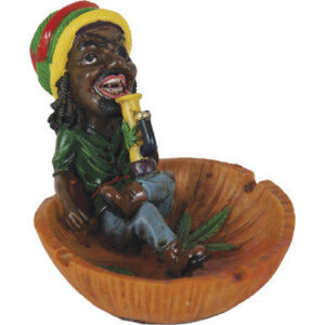 Fujima Jamaican Poly Resin Ashtray With Reggae Figurine