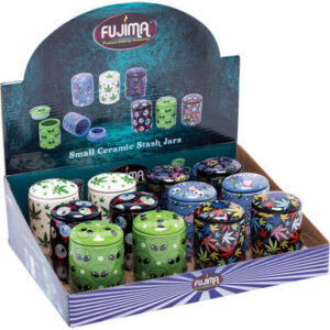 Fujima Small Ceramic Stash Jars - Printed 12Count