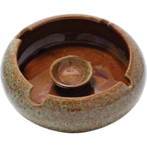 Fujima Reactive Finish Ceramic Ashtray - Green 6.5in