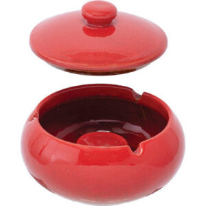 Fujima Red Moroccan Ashtray with Lid