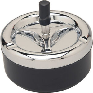 Fujima Black Round Spinning Ashtray 5"