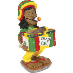 Fujima Jamaican Poly Resin Ashtray with reggae colors and 'Grass' design