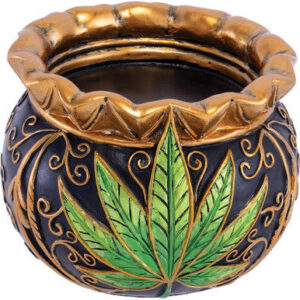 Fujima Royal Leaf Cauldron Ashtray 4.6in