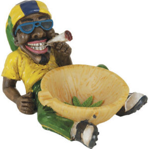 Fujima Jamaican Poly Resin Ashtray With Reggae Figurine