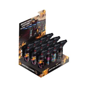 Angry Bull Lighters - Kick Flip Torch Display Box (12 pack)