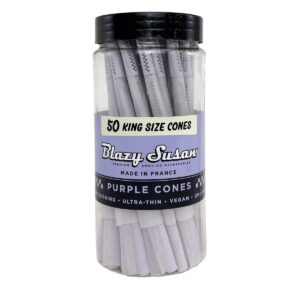 Blazy Susan - Purple Pre Rolled King Size Cone Jar - 50 Count