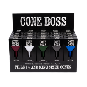 Cone Boss Cone Filler Tool Display – 25ct (Fits 1¼ & King Size Cones)