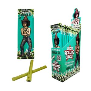 Lion Rolling Circus - Hemp Wraps Gorila Glue Terps Infused | 25 pouches per box