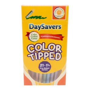 DaySavers 84mm/26mm Color Tip Pre-Rolled Cones