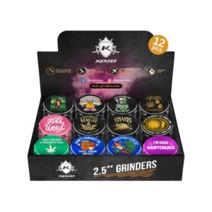 Kozo - Funny Aluminum Grinders 2.5" - Display of 12